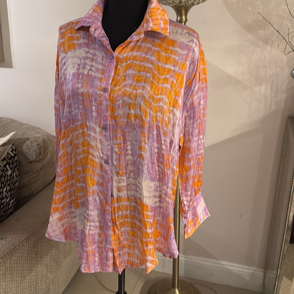 Cecile Wang viscose/silk blouse size medium - Picture 3 of 6